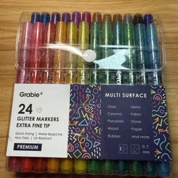Grabie Glitter Markers Extra Fine Tip