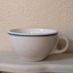 Shenango Restaurant Ware Cup Green Stripe Newcastle, PA N-9