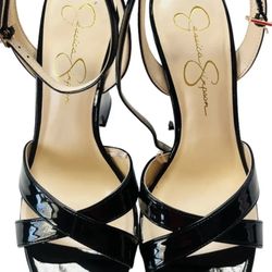 Jessica Simpson Black Open-Toed Wedges