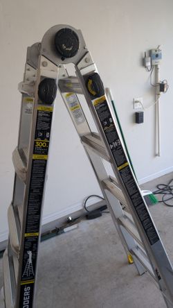 Gorilla 18 ft Reach Aluminum Multi-Position Ladder with Tool Hangers, 300 lbs. Load Capacity