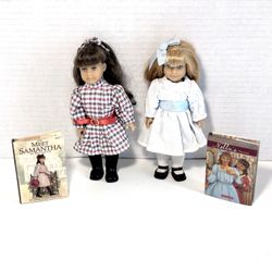 American Girl “American Girl 6.5-inch Mini Doll With Book – Samantha” and “American Girl 6.5-inch Mini Doll With Book – Nellie”