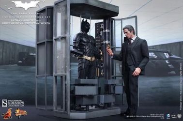 1/6 Hot Toys Batman Dark Knight MMS236 Batman Armory with Bruce Wayne & Alfred Pennyworth 1/6th Scale Collectible Set