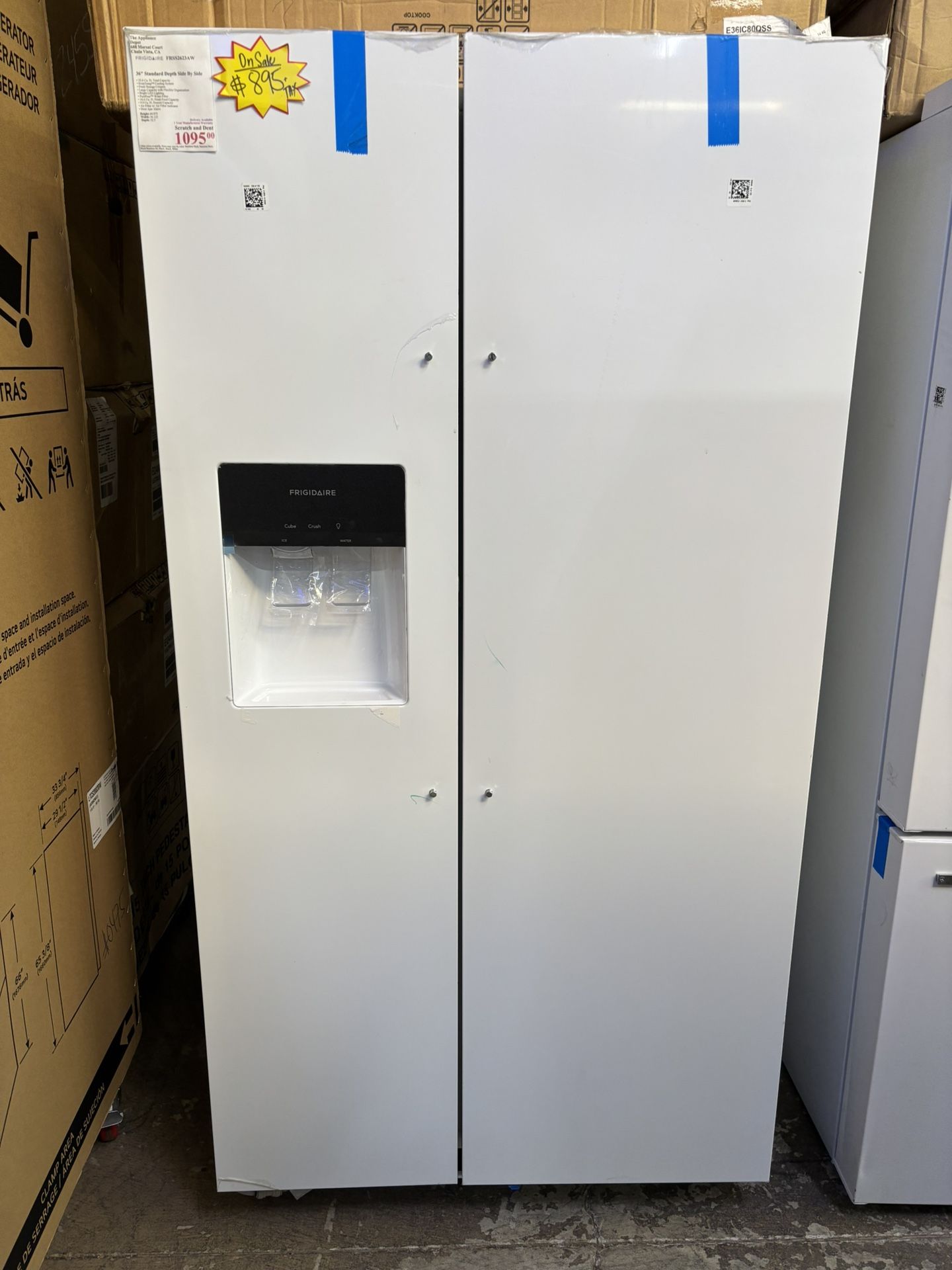 New FRIGIDAIRE 36" Standard Depth Side By Side