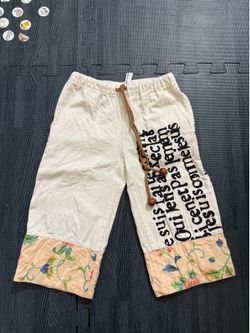 Kids white and floral wide leg pant