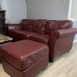 Red Leather Couch 