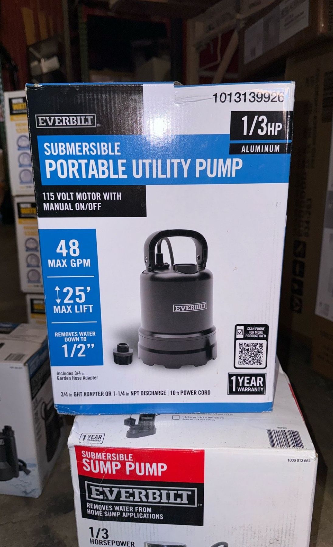 Everbilt 1/3 HP Submersible Aluminum Utility Pump