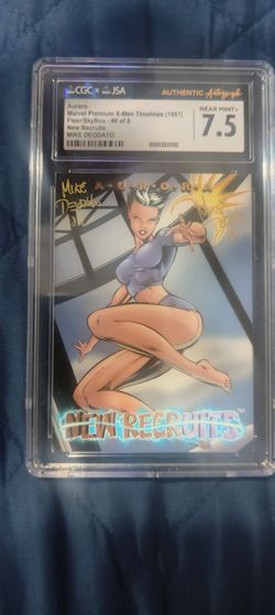 Marvel premium x men new recruit aurora 1997 autograph CGC JSA graded mike deodato