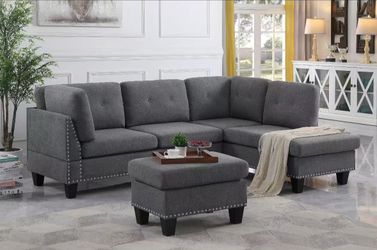 Brand New Sectional Couch With Ottoman Included