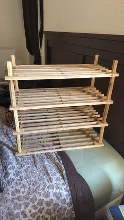 Wooden shoes rack
