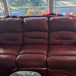 Red Leather Reclining Couch