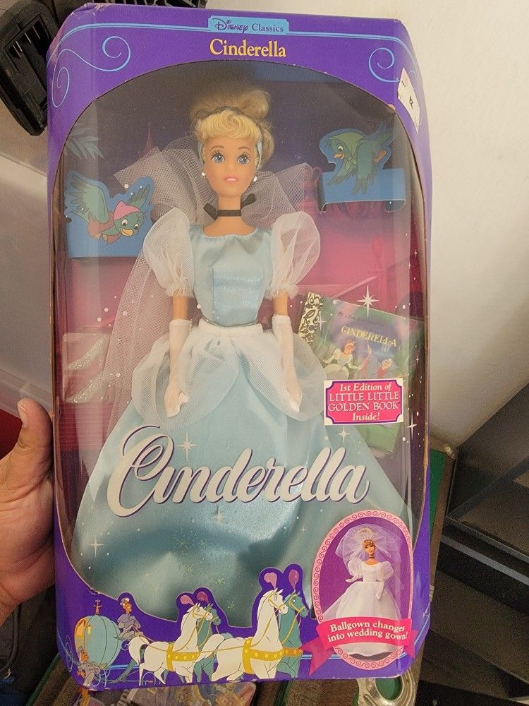 Vintage 1991 Cinderella Barbie With Little Golden Book