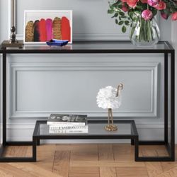 Shumake Glass Top Console Table