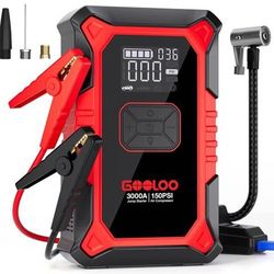 GOOLOO A3 Portable Car Jump Starter with Air Compressor