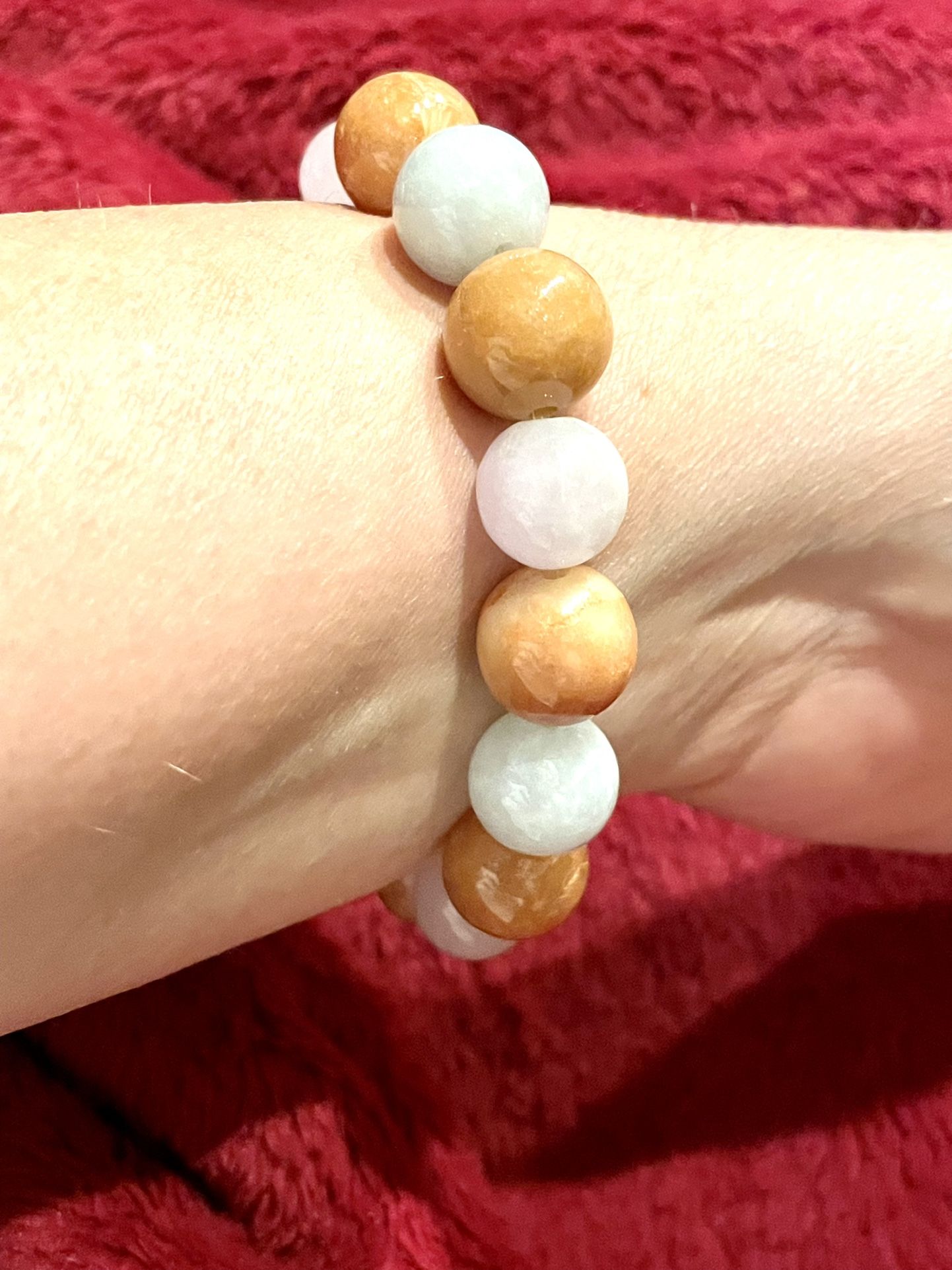 Tri-Color Jade Beaded Bracelet