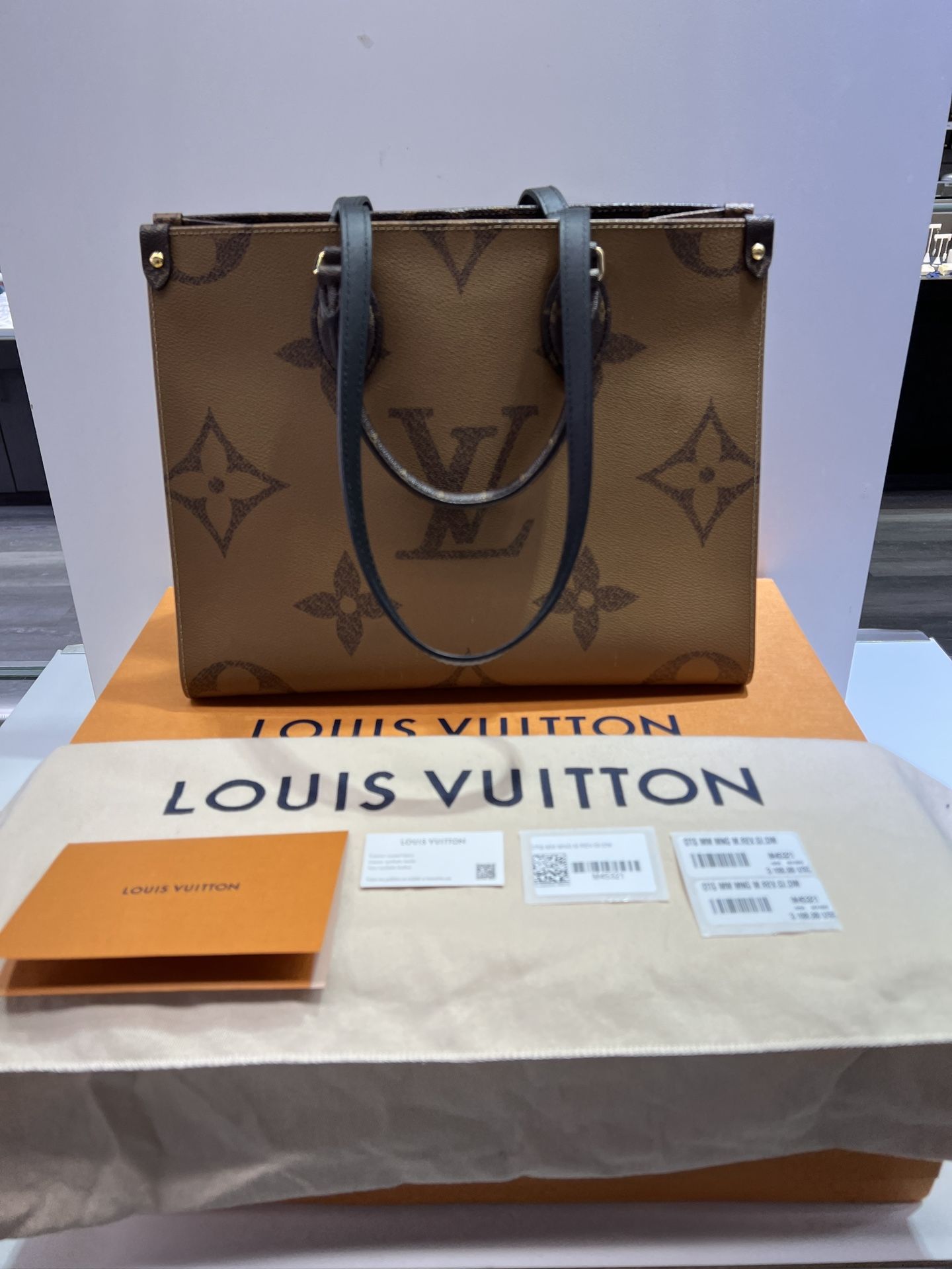 Louis Vuitton On The Go Tote MM Brown Monogram Reverse Leather 