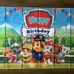  Paw Patrol Birthday Backdrop