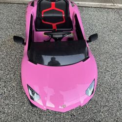 Kids Pink Electric Lamborghini Ride 