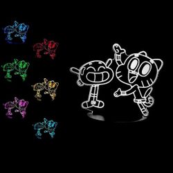 The Amazing World of Gumball 3D LED Night-Light 7 Color Changing Touch Lamp
