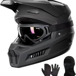 Youth Dirt Bike Helmet Kids ATV Helmet Motorcross BMX Off Road Motorbike with Goggles Gloves Mask