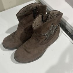 Girl Ankle Brown Boots Size 1 Youth