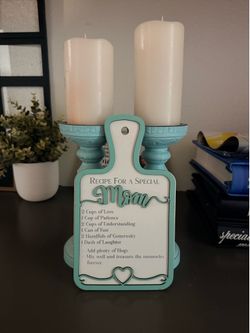 Candle and kitchen sign
