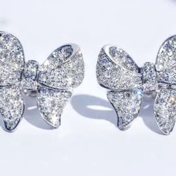Silver Bow Knot Earrings 