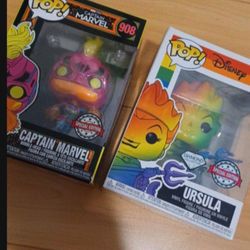 🔥 Funko POP! Captain Marvel  and Disney Ursula.