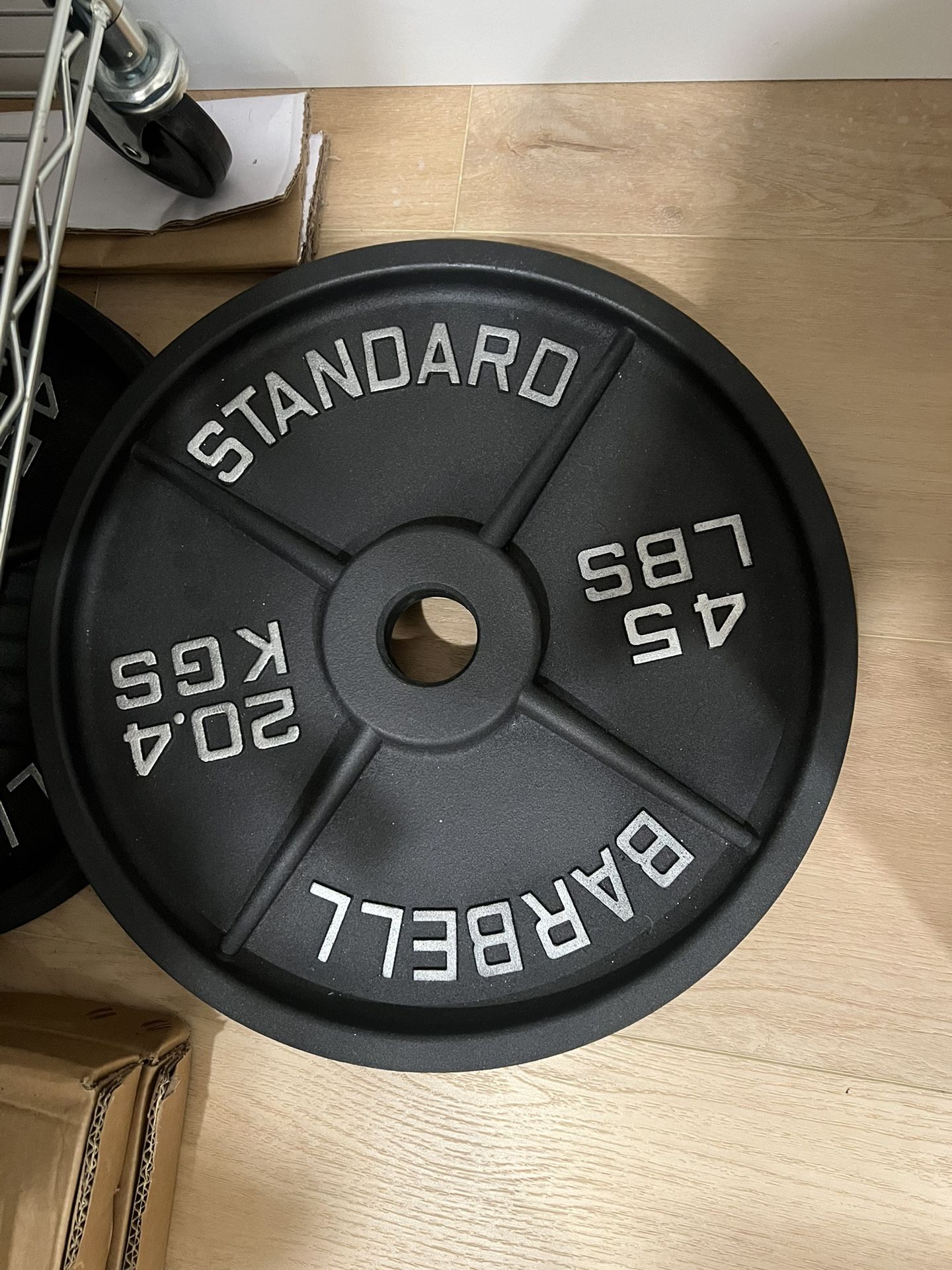 2x Olympic cast iron weight plate set 45lb. Pair