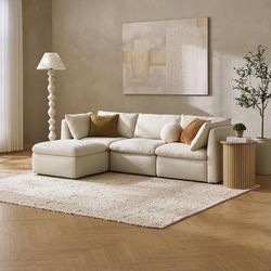 mopio Oversized Modular Sectional Sofa with Fully Removable Covers and Storage, Convertible U & L Shaped Sectionals, Modern Cloud Couch with Ottoman C