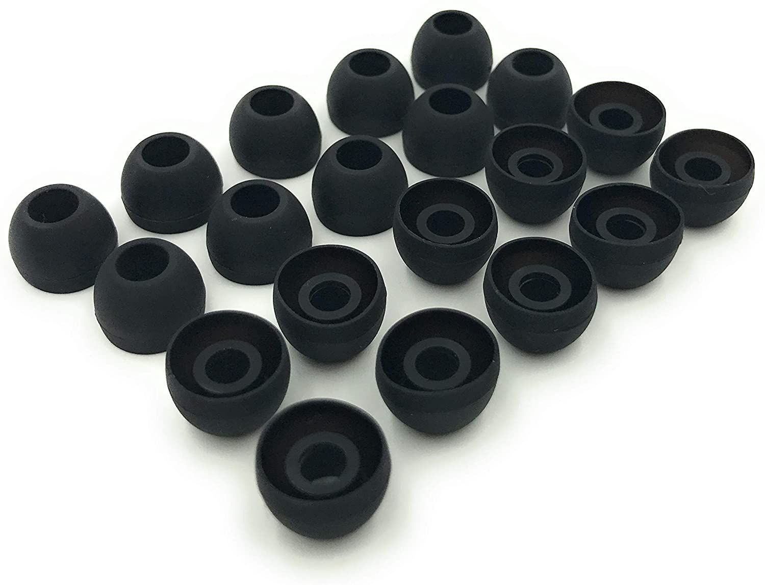10 Pairs Medium Earbuds Silicone Replacement Earbud Ear Buds Tips – Black