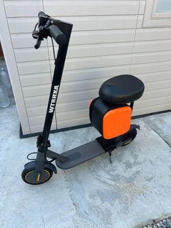 Electric Scooter with Seat for Adults, 350W Motor, 19 MPH Top Speed, 21-Mile Range, Foldable E-Scooter with App Control, Dual Brakes, 8.5" Solid Tires