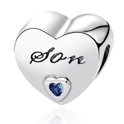 .925 Sterling Silver Heart Shape Charm
