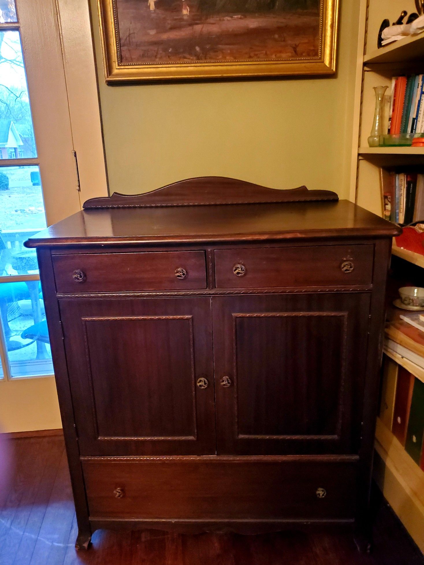 Antiques Rare 1930s Mahogany Linen Cabinet Vintage Victorian Furniture Chest Of Dresser Drawers