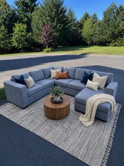 Large Gray Storage & Pullout Bed Sectional