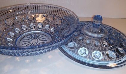 Blue Candy Dish with Lid