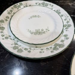 vintage Corelle "Callaway" or "Callaway Ivy" pattern dinner And Dessert Plates (10 Total)