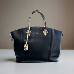 Black Louis Vuitton Soft Lock it Bag - Python