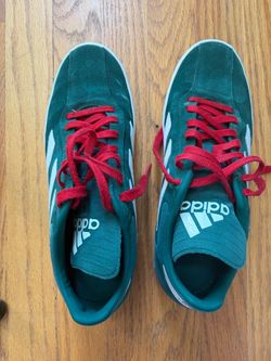 Adidas Green Suede Copa Low-Top Sneaker with White Stripes Size 9