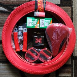 NEW Bicycle Bmx Parts Bundle 20" Red 