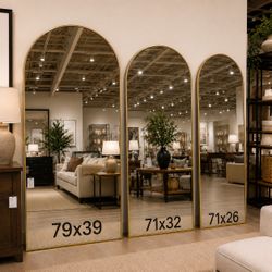 79 x 39 Arch Mirror Gold