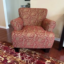 Leaf Print Fabric Chair