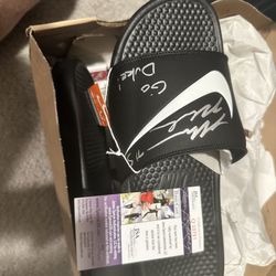 Nike slides Autographed 