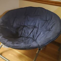 Navy Blue Folding Saucer Chair