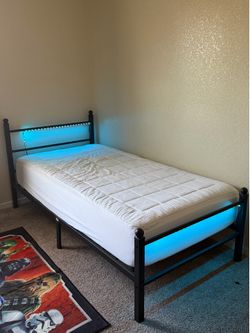 Twin bed and mattress
