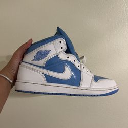 Air Jordan 1 Mid Light Blue/ White 