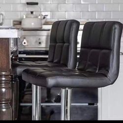 Set Of 2 Black Bar Stools Brand New 