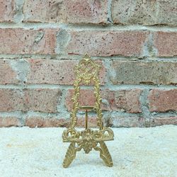 Vintage Small Brass Display Easel 
