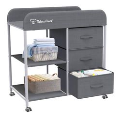 Baby Changing Table, Portable Changing Table, Diaper Changing Station with Waterproof Pad, Changing Table Dresser with 3 Storage Baskets (J25)