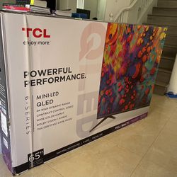 Brand New TCL 65” QLED 6 Series Mini-LED UHD Smart Roku TV