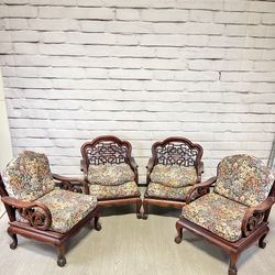Antique Chinese Armchairs Rosewood? 4pc